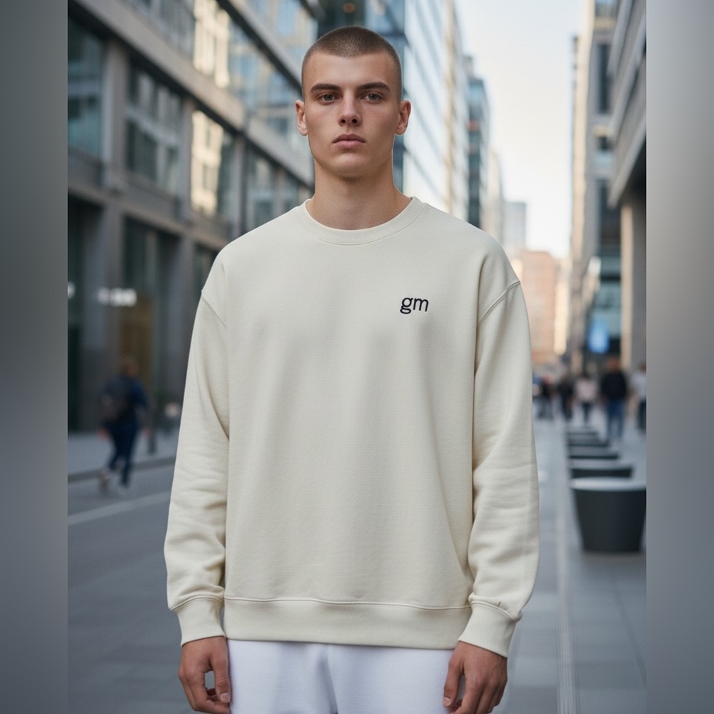 #532 GM Men's Off-White Crewneck Sweater
